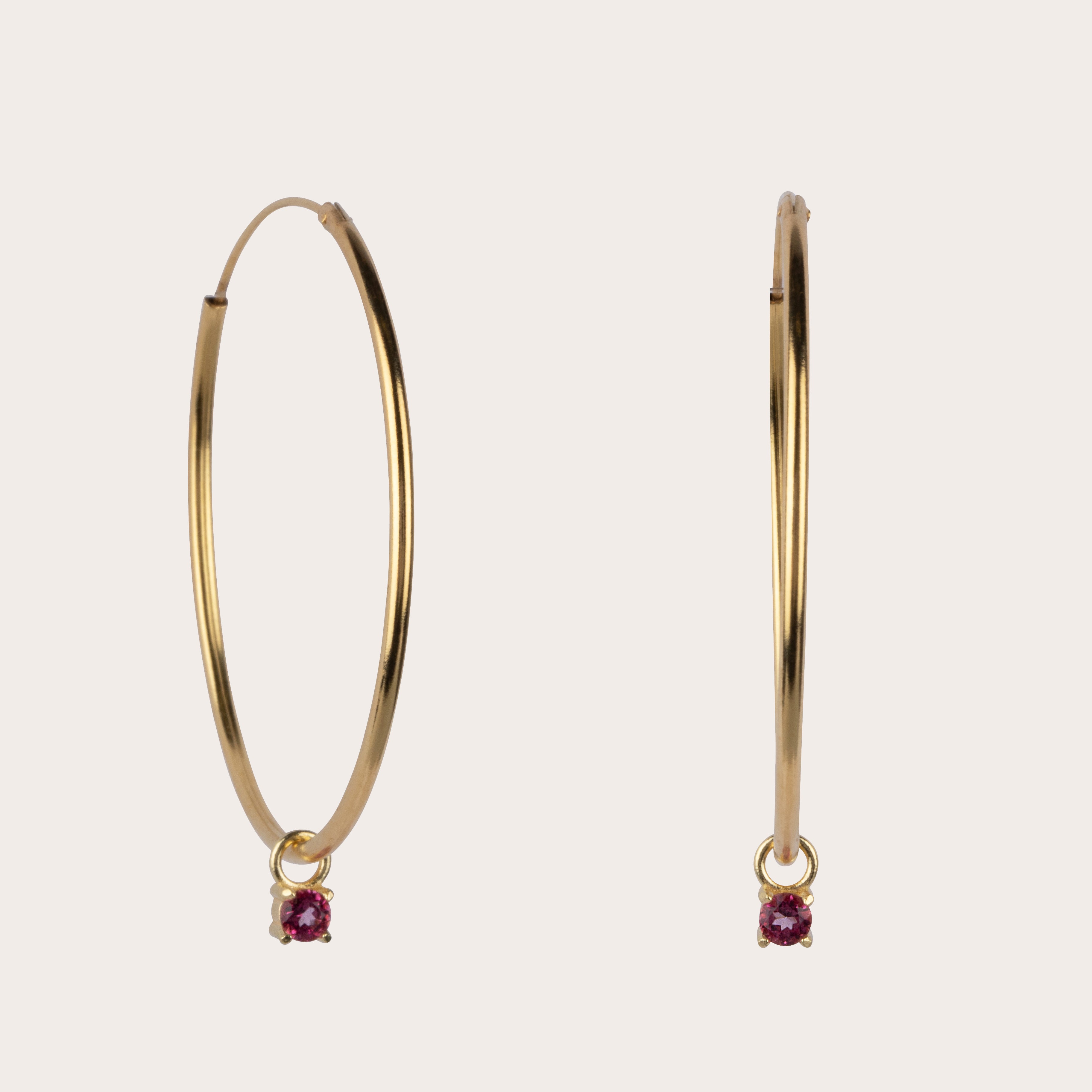 Irem pink topaz hoops